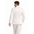 thumbnail image 3 of Men's Modern Fit Linen Cotton Suit, 2-Piece Summer Set with Bonus Dress Socks – White 42S, 3 of 5
