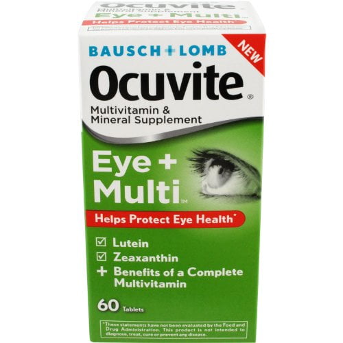 2 Pack Bausch + Lomb Ocuvite Eye + Multivitamin 60 Tablets Each