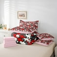 thumbnail image 5 of Feelyou Fashion Camouflage Teens Bedding Comforter Set 7pcs, Red Square Abstract King Bedding Sets, Modern Camo Print Reversible Bed Sheets, Breathable Home Decor, 5 of 7