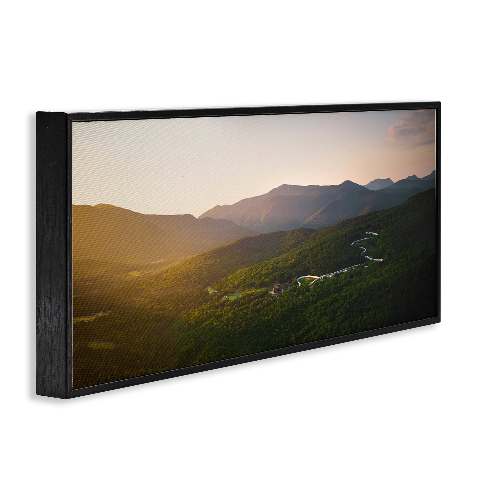Stupell Industries Winding Road Through Forested Mountains Black Framed Giclee Art, design by Jonathan Zaharek