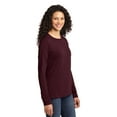 thumbnail image 4 of Port & Co Adult Female Women Plain Long Sleeves T-Shirt Athl Maroon Large, 4 of 6