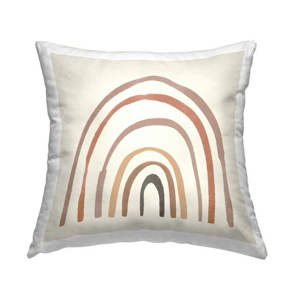 Stupell Industries Quirky Neutral Rainbow Decorative Printed Throw Pillow Design by Sisi and Seb.