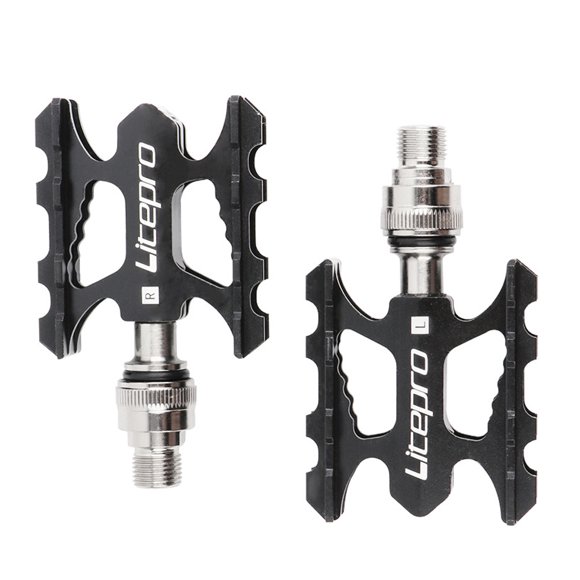 LITEPRO Lightweight Aluminum Alloy Quick-Release Bike Pedals with Anti-Skid Design, Foldable and Durable for Easy Storage and Riding, Available in Multiple Colors.
