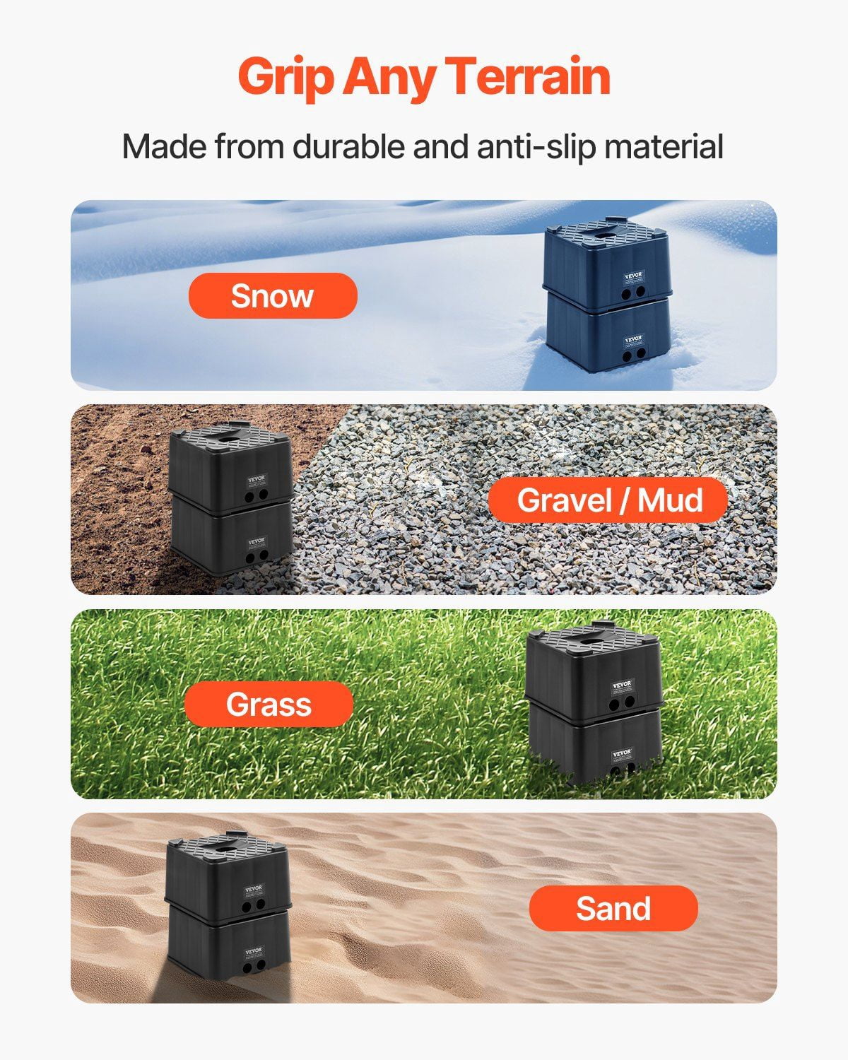 Heavy Duty 6 Inch RV Leveling Blocks 6000 lbs Capacity Trailer Jack Stands for Travel Trailers 5th Wheels Motorhomes 2 Pack