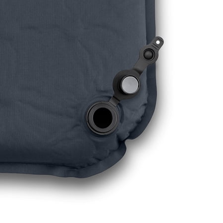 OZARK TRAIL SELF-INFLATING CAMP PAD WITH PILLOW – GREY, ADULT, 78″ L X 25″ W X 2″ H
