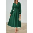 thumbnail image 3 of Vestido largo PRETTYGARDEN de manga larga con cuello en V para mujer, 3 of 8