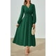 thumbnail image 3 of Vestido largo PRETTYGARDEN 2025 primavera manga larga con cuello en V para mujer, 3 of 8