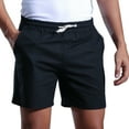 thumbnail image 2 of ZRGHAOYLQ Men's Workout Shorts 3 Inch Cotton Linen Sweat Shorts Elastic Waist Athletic Jogger Shorts Lightweight Active Running Bodybuilding Shorts with Pockets, 2 of 7