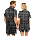 thumbnail image 5 of Matching Pajamas for Couples Silk Satin Short Sleeve Pjs Sleepwear Matching Button Down Tops and Shorts Soft Pajamas S-Xxxxl(Men), 5 of 5