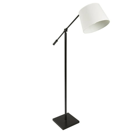 Ls Metal Floor Lamp - Piper Industrial Floor Lamp in Antique with Cream Shade by LumiSource