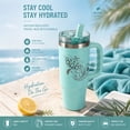 thumbnail image 4 of Ozark Trail 30 oz Stainless Steel Insulated Travel Tumbler with Handle and Flip Straw Lid, Turquoise, 4 of 13