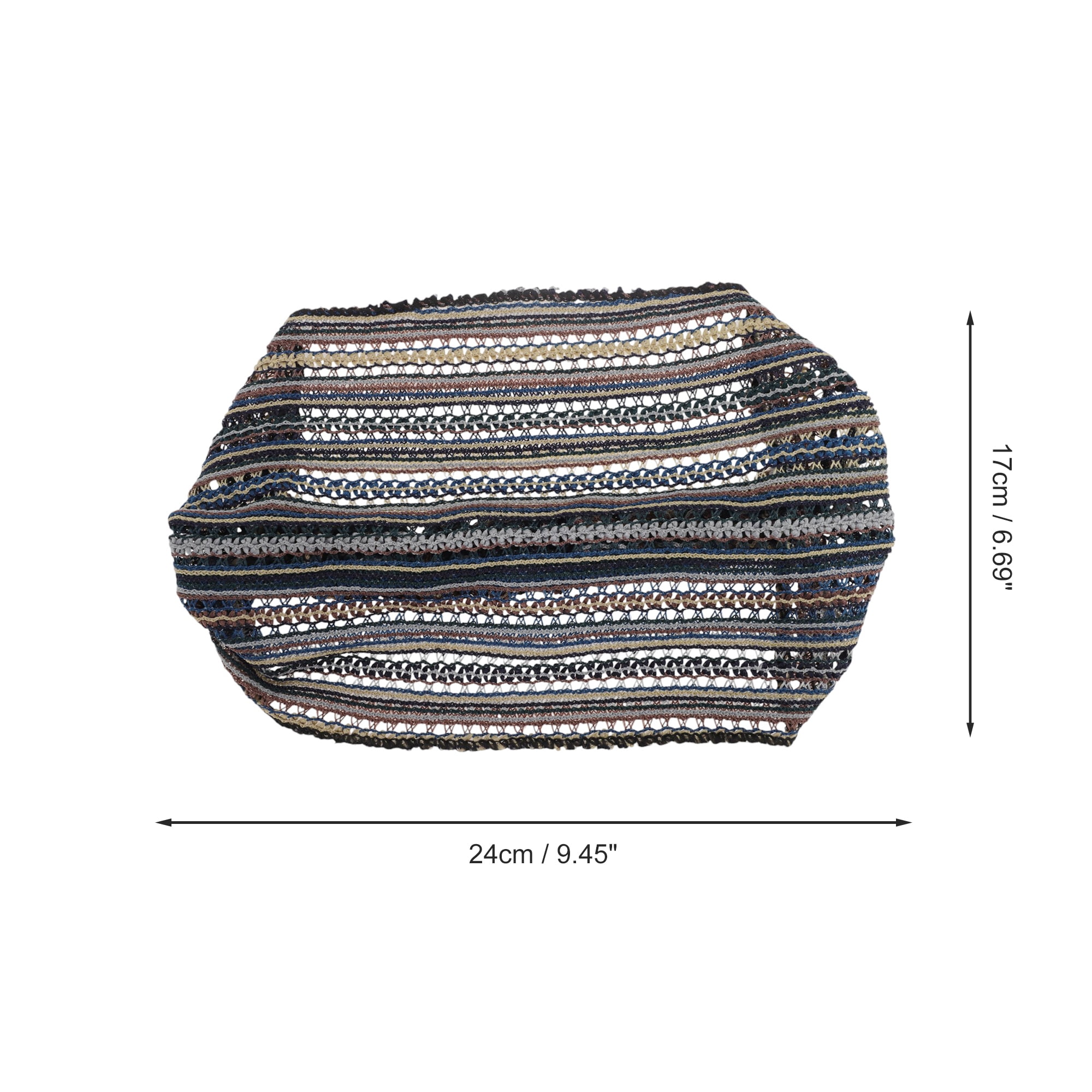 Unique Bargains 1pc Fashion Stripes Wide Headwrap 9.45"x6.69" Blackish Green