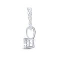 thumbnail image 3 of 4MM Round Cut Lab Created Moissanite Diamond Solitaire Pendant Necklace in 14K White Gold Over Sterling Silver 18" Chain(G-H Color,VVS1 Clarity,0.25 Cttw), 3 of 6