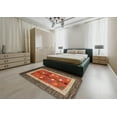 thumbnail image 4 of Ahgly Company Indoor Square Contemporary Red Abstract Area Rugs, 6' Square, 4 of 6