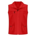 thumbnail image 5 of JGGSPWM Women's Lightweight Breathable Travel Hiking Waistcoat Jacket with Pocket and Zipper Spring Fall Sleeveless Work Vest Red M, 5 of 7
