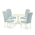 thumbnail image 2 of East West Furniture Dublin 5-piece Wood Dining Set in Linen White/Baby Blue, 2 of 6
