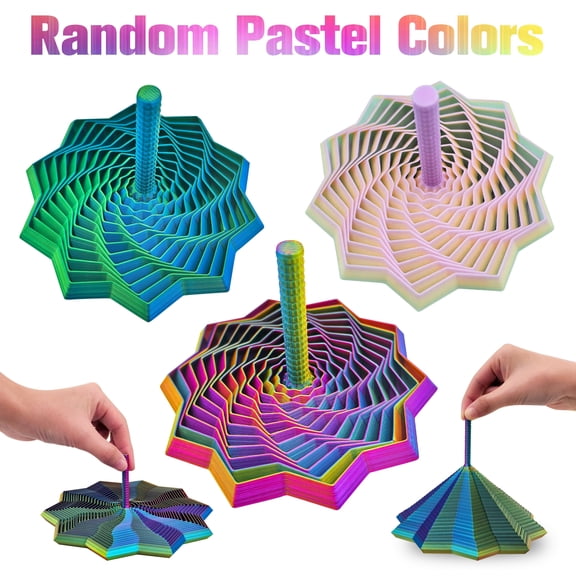 CYFW 3Pcs Sensory Fidget Star Gold,3D Printed Fidgets Spiral Tower,Crisp Sound Sensory Fidget Toys for Relaxation,Holiday Decor and Birthday and Holiday Gift Ideas,Large