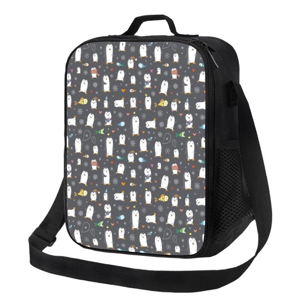 Balery Lovely Penguin Caja de Almuerzo y Bolsa de Almuerzo para Hombres y Mujeres, Bolsa de Almuerzo Reutilizable con Gran Capacidad, Bolsa de Almuerzo Aislada
