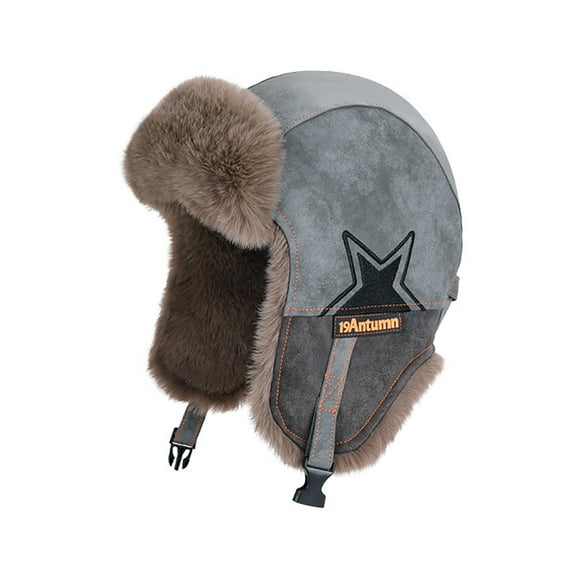PureCasa Unisex Winter Trapper Hat Thermal Faux-Fur Trooper Hats Fleece Lined Bomber Caps Vintage Windproof Plush Ear Flaps Cap