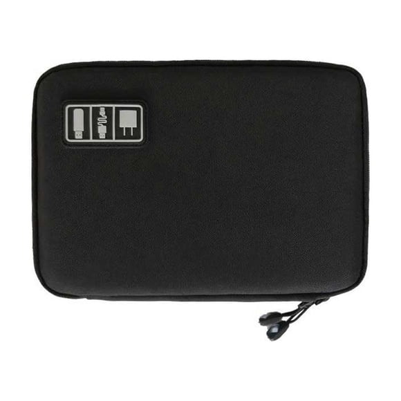 Sonducket Organizador de cables de datos de nailon, Cable de carga Rectangular con múltiples ranuras, cargador, lector de tarjetas, bolsa de Viajes, Equipaje y Accesorios Varios Negro