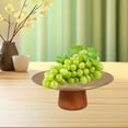 thumbnail image 4 of PTOOTP Modern Stainless Steel Fruit Bowl with Wooden Base, Kitchen Counter Dessert Stand, 1 Piece and Stylish, 4 of 8
