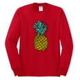 thumbnail image 2 of Wild Bobby, Trendy Tropical Pineapple, Fashion, Men Long Sleeve Shirt, Red, XX-Large, 2 of 4