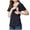 Dark Blue, variant on SEMPAI Hidden Nursing Tops for Breastfeeding Women Double Layer Crew Neck Maternity Shirts Postpartum Tee