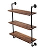 thumbnail image 4 of 3-Tiers Industrial Pipe Shelves, Rustic Wall Mount Shelf, Metal Hung Bracket Bookshelf, 4 of 7