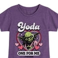 thumbnail image 3 of Star Wars - Valentine Yoda One For Me - Toddler And Youth Girls Fitted Short Sleeve Graphic T-Shirt, 3 of 5