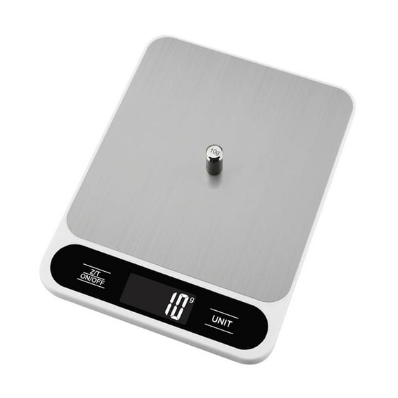 Graflsoa Stainless Steel Kitchen Scale with Large LCD Display, 5kg Capacity, Multi-Unit Measurement (g, oz, lb, kg), Auto Shutoff, Battery-Powered, White