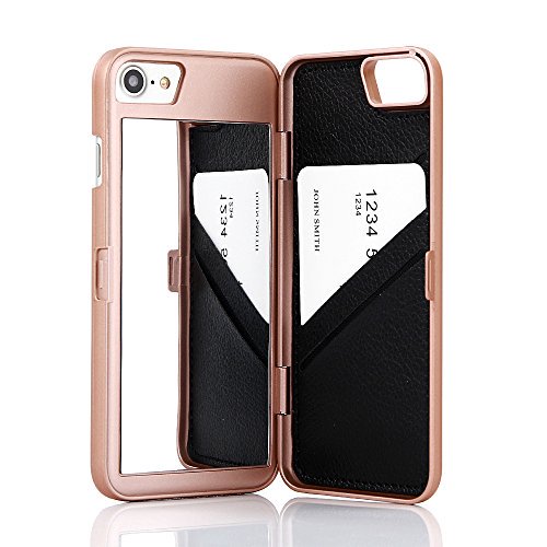 Iphone Se2 Case Iphone 7 8 Case Hidden Back Mirror Wallet Case With Stand Feature And Card Holder For Apple Iphone 7 Iphone 8 Iphone Se2 4 7 Rose Gold Walmart Com Walmart Com