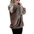 thumbnail image 1 of Sudaderas con capucha difusas para mujer, suéter con bolsillos extragrandes y acogedores, sudadera con capucha, sudaderas con capucha atléticas de lana// kaili Sencillez, 1 of 4