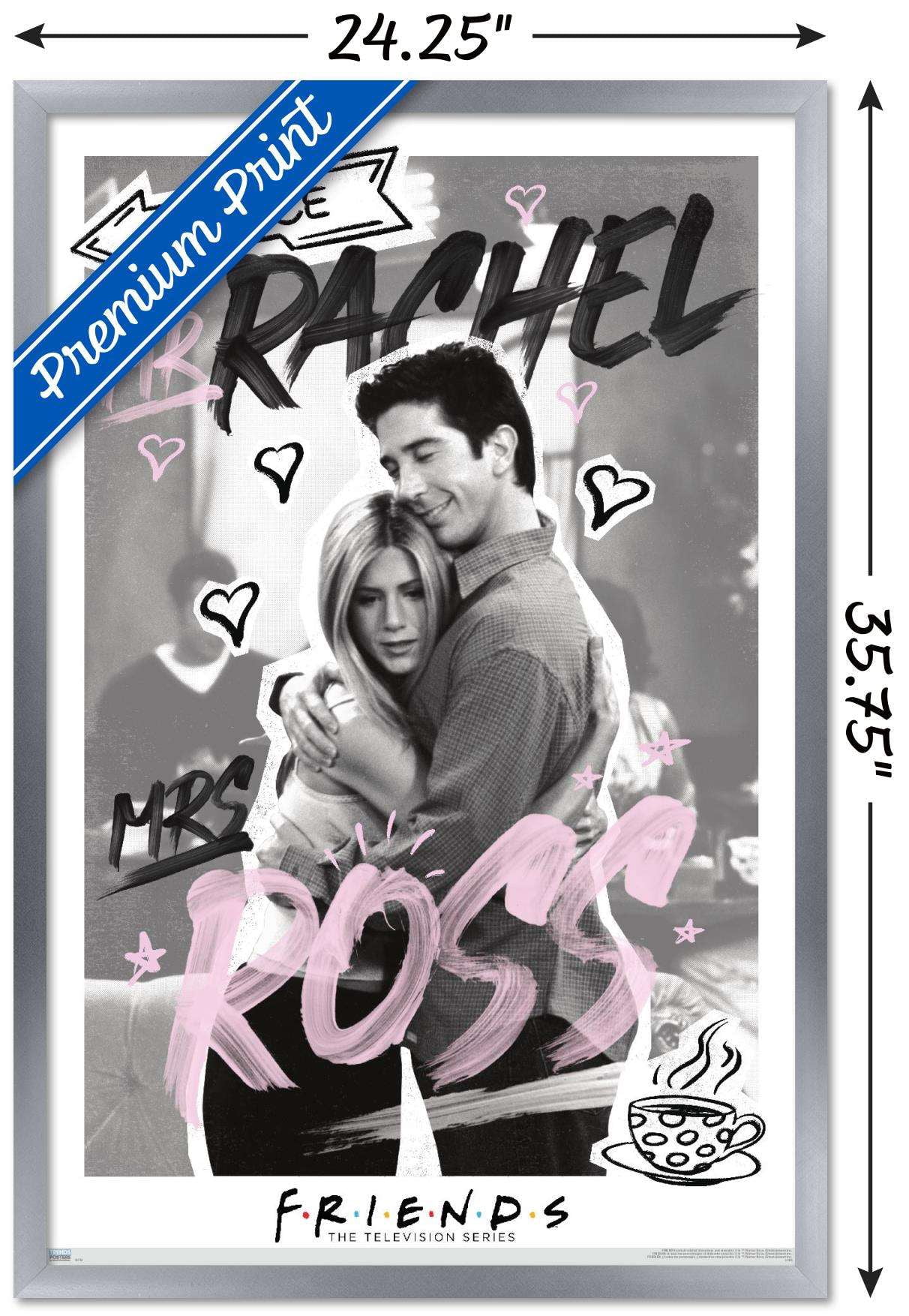 Friends - Ross and Rachel Wall Poster, 22.375" x 34", Framed