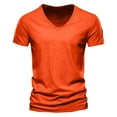 thumbnail image 4 of Men's T-shirt V-neck Solid Large Casual Zipper Short Sleeve T-shirt 5XL, 4 of 5