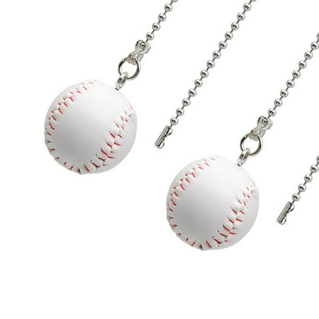 

2 Pcs Fan Pulls Decorative Light Chain Baseball Extension Zipper Stainless Steel