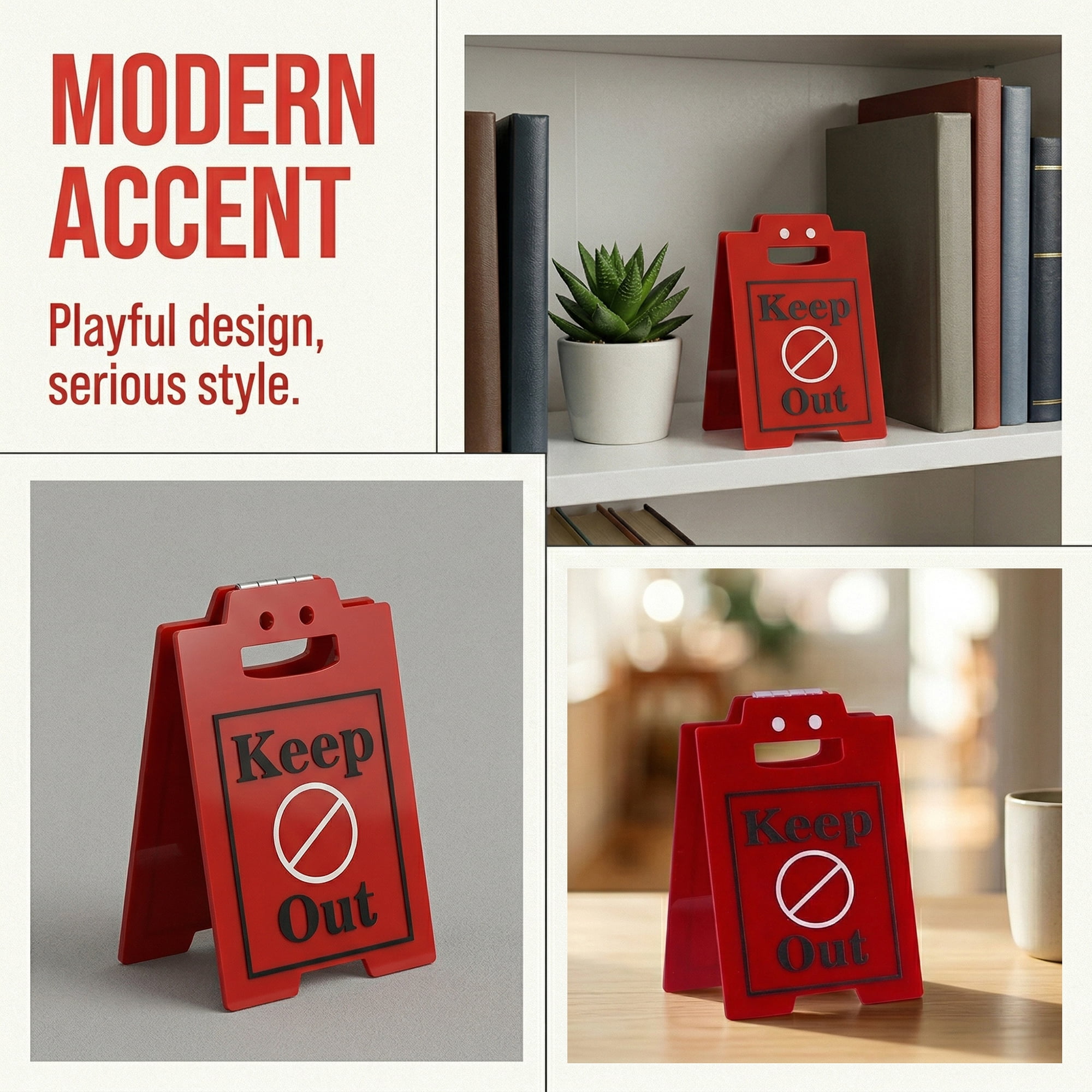 Unique Bargains Extra Stable Acrylic Desk Sign Gift Keepsake Block Red Style D 5.0in