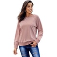 thumbnail image 1 of Women's French Terry Cotton Blend Pullover Sweatshirt, 1 of 4