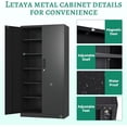 thumbnail image 6 of Letaya Metal Garage Storage Cabinets with Lock-72 Tall Tool Organizer Steel Lockers, 5 Adjustable Layers Shelves for Home,Office,Warehouse,Garage,(Black-72“), 6 of 7