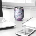 thumbnail image 3 of Floral 12oz Stainless Steel Insulated Wine Tumbler with Lid and Straw – Double Wall Vacuum Mug for Hot & Cold Drinks, 304 Steel Interior, Sweat-Free Design,Thanksgiving,Christmas, Spring,Flower, 3 of 5