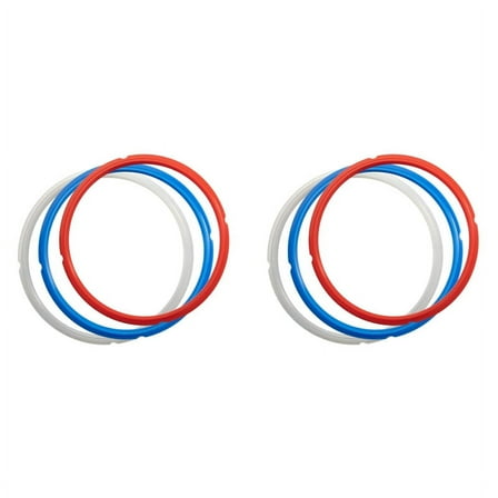 6 Pack Sealing Rings for Foodi 8 Quart Silicone Gasket Accessories Rubber Sealer Replacement for,6 * Sealing Rings (2 each of 3 colors)