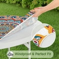 thumbnail image 5 of Fitted Round Tablecloth, Elastic Edge Design,Suitable for Round Tables Ranging from 36 in to 44 in,Round Outdoor Tablecloth,Mandala Style,Easy Clean & Stain Resistant, 5 of 6