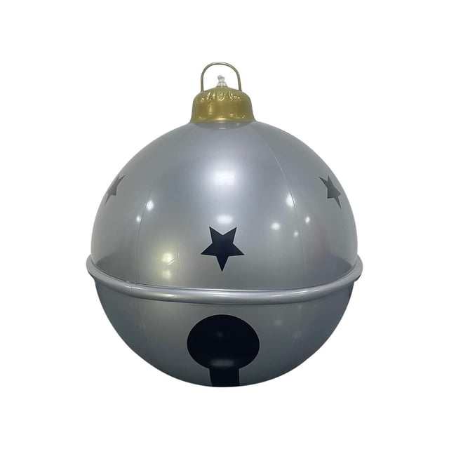 Un conjunto completo de decoraciones navideñas: incluye pelotas inflables, moños y campanas, agrega un ambiente festivo a tu árbol de Navidad o patio al aire libre.