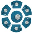 thumbnail image 3 of Juego de manteles individuales redondos de 7 manteles de PVC, juego de cuña, resistente al calor, lavable (azul) ACTIVE Biensenido a ACTIVE, 3 of 3
