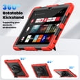 thumbnail image 5 of Dteck Case for Samsung Galaxy Tab A9+/ A9 Plus 11" 2023 SM-X210/X216/X218, Heavy Duty Rugged Full-Body Protective Case with Screen Protector,360° Swivel Stand, Hand&Shoulder Strap Case,Red+Black, 5 of 7