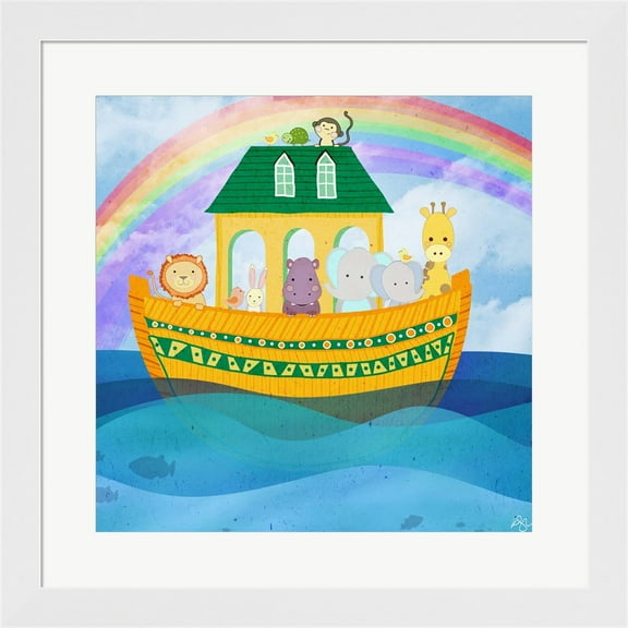 Noahs Ark by Kimberly Glover, Framed Wall Art, 19.75W x 19.75H