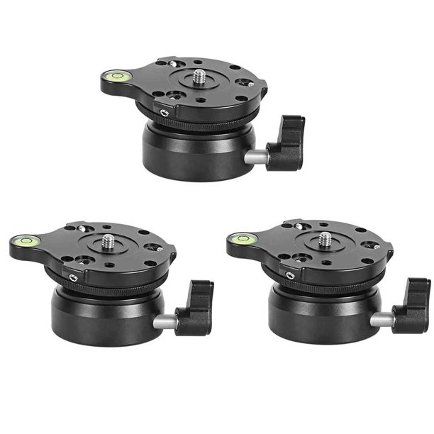 3X Placa de Ajuste de la Base de Nivelación del Cabezal del Trípode DY-60N con de Burbuja para Cámara DSLR