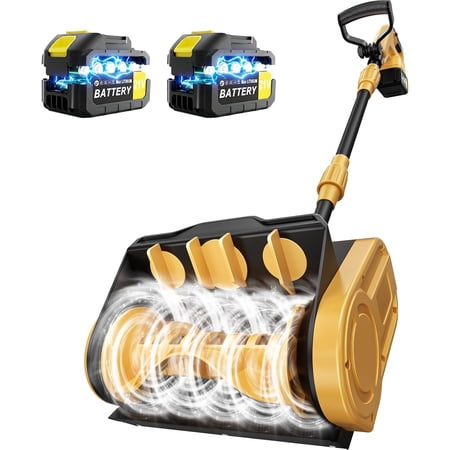 Cordless Snow Shovel Kit 21V 4.0Ah Battery – 12-Inch Brushless Electric Snow Blower with Adjustable Directional Throw – Lightweight Power Snow Thrower for Patios, Decks & Seniors