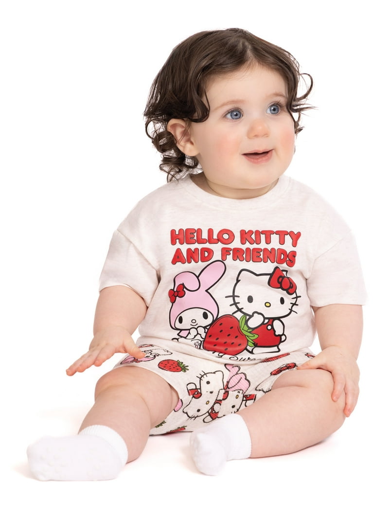 Hello Kitty Baby Girls Graphic Tee and Bike Shorts Set, 2-Piece