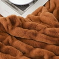 thumbnail image 5 of Battilo Orange Faux Fur Throw Blanket, Reversible Faux Rabbit Fur Throws,Fall Blanket,50"x60", 5 of 8
