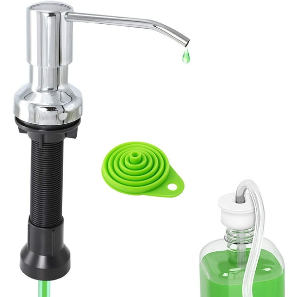 Soap Dispenser for Kitchen Sink Chrome with 41" Extension Tube Kit and